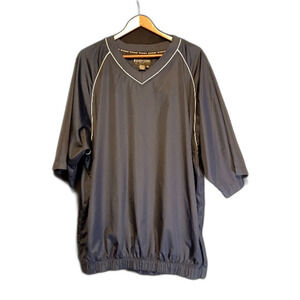 FootJoy Short Sleeve Windshirt Pullover Mens XL Navy Blue V-Neck Windbreaker